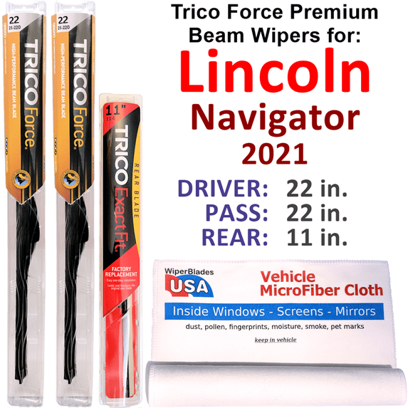 2021 Lincoln Navigator Performance Beam Wipers (Set of 3) w/Rear Wiper