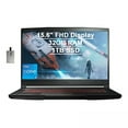 thumbnail image 1 of 2021 MSI GF63 Thin Gaming 15.6" FHD Laptop Computer, Intel Core i5-10300H (Beats i7-9750H), 32GB RAM, 1TB PCIe SSD, Backlit Keyboard, GeForce GTX 1650 MaxQ, HD Webcam, Win 10, Black, 32GB USB Card, 1 of 5