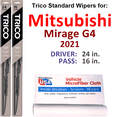 thumbnail image 1 of 2021 Mitsubishi Mirage G4 Wiper Blades (Set of 2), 1 of 3