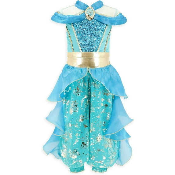 2021 New Birthday Party Princess Jasmine Dress Halloween Aladdin Costume Sequined Performance Ballet Dress Peacock Pageant Gowns Size Available 2T-3T