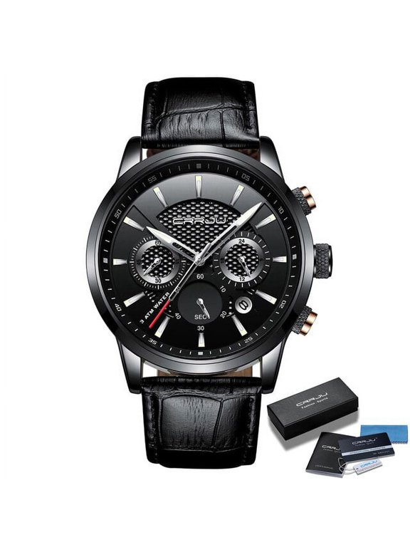 2021 New Mens Watches Top Brand Luxury Leather Casual Quartz Watch Men Sport Waterproof Clock Black Watch Relogio Masculino