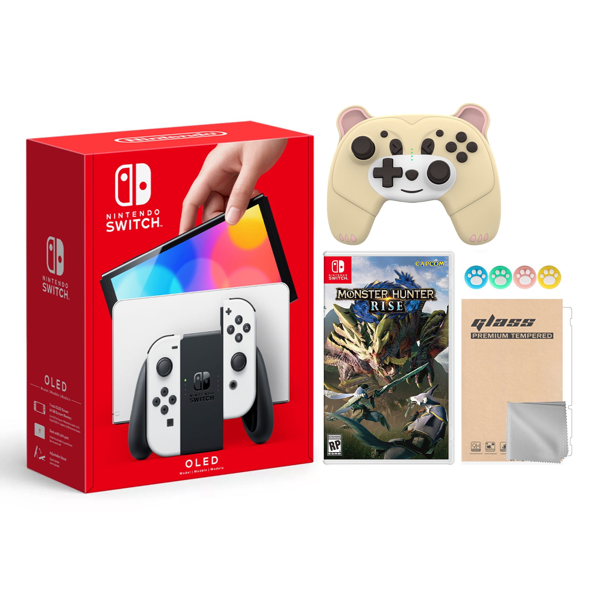 Nintendo Switch OLED, White Joy Con, 64GB, HD Screen, LAN