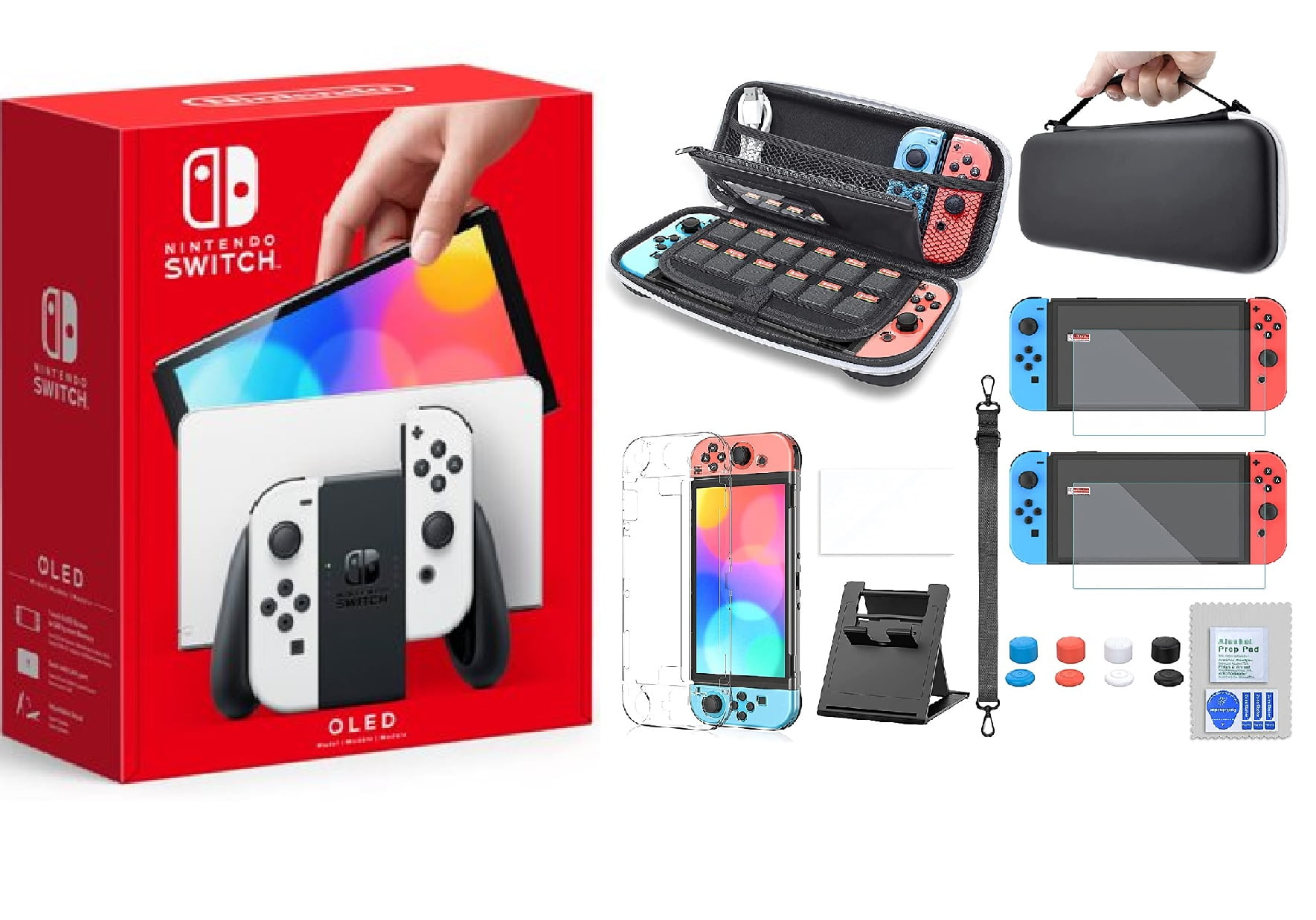 Nintendo Switch 64GB OLED Model Bundle, Nintendo Switch Console with White  Joy-Con Controllers & Dock, Vibrant 7-inch OLED Screen, 64GB Storage, Game  Mario Kart 8 Deluxe with Mazepoly Accessories 