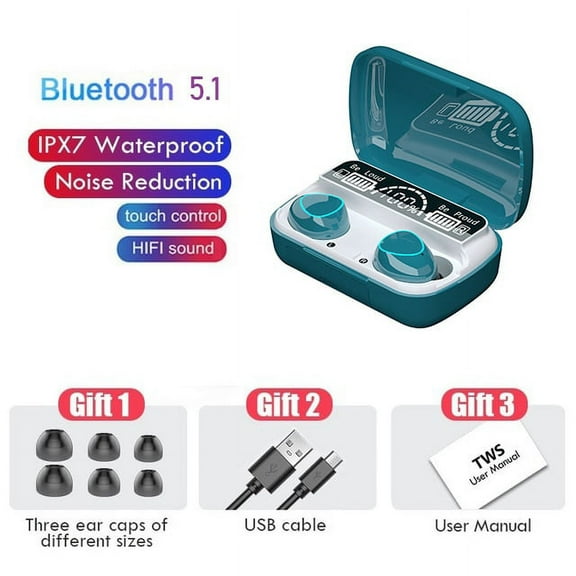 2021 New Tws Bluetooth Earphones 9d Stereo Wireless Headphone Led Display Touch Control Earbuds Headsets With Mic Charging Box - Earphones &amp; Headphones