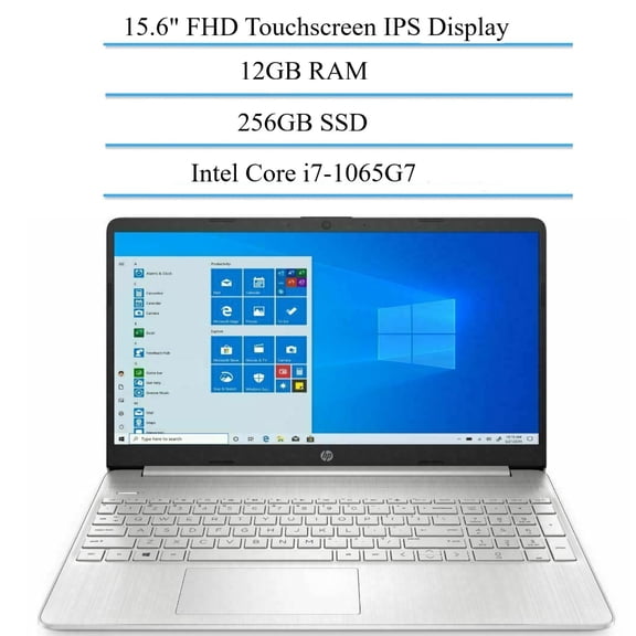 2021 Newest HP Premium 15 inch Laptop, 15.6" Full HD Touchscreen Display, Intel i7-1065G7 CPU, 12GB RAM, 256GB SSD, Windows 10 Home