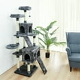 thumbnail image 1 of 2021 Newest Upgrade Cat Tree with 2 Condos and 2 Perches, Multi-Level Cat Activity Tree Tower Luxury Condos with Scratching Posts, Plush Basket, for Ragdoll, Oriental Cat, American Curl, Grey, S12018, 1 of 8