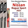 thumbnail image 1 of 2021 Nissan Rogue Sport Wiper Blades (Set of 3) w/Rear Wiper, 1 of 4