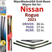 2021 Nissan Rogue Beam Wiper Blades Wipers WBUSA (Set of 3) w/Rear Wiper