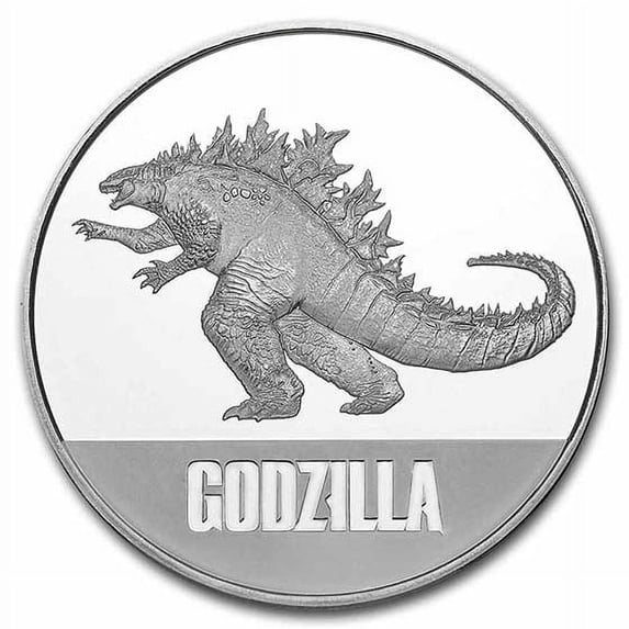 2021 Niue 1 oz Silver $2 Godzilla Coin BU
