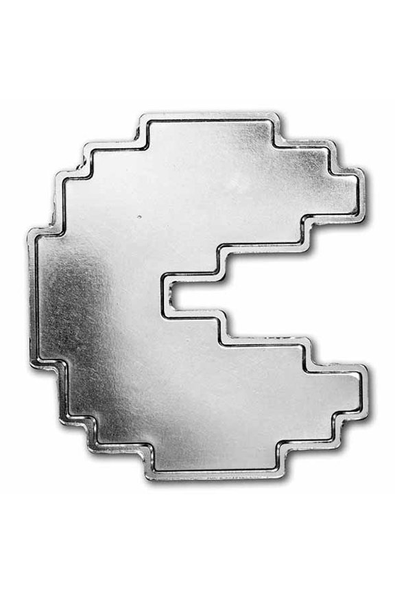 2021 Niue 1 oz Silver $2 PAC-MAN Shaped Stackable Coin (Scruffy)