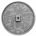 thumbnail image 1 of 2021 Niue 2 oz Silver Antique Microchip 50th Anniversary Coin, 1 of 4