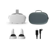 2021 Oculus Quest 2 All-In-One VR Headset, Touch Controllers, 128GB SSD, 1832x1920 up to 90 Hz Refresh Rate LCD, 3D Audio, Mytrix Carrying Case, USB-C PC VR Cable (3M)