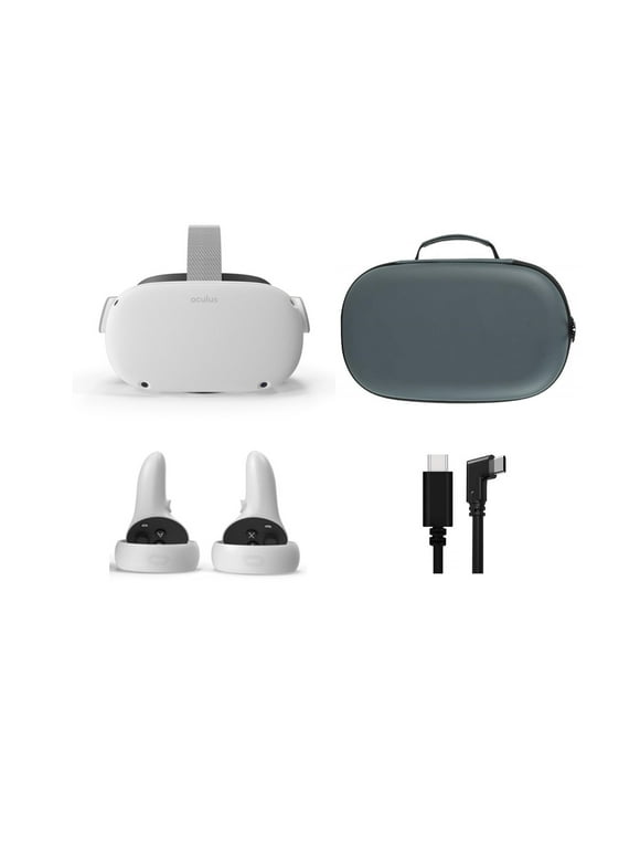 2021 Oculus Quest 2 All-In-One VR Headset, Touch Controllers, 128GB SSD, 1832x1920 up to 90 Hz Refresh Rate LCD, 3D Audio, Mytrix Carrying Case, USB-C PC VR Cable (3M)