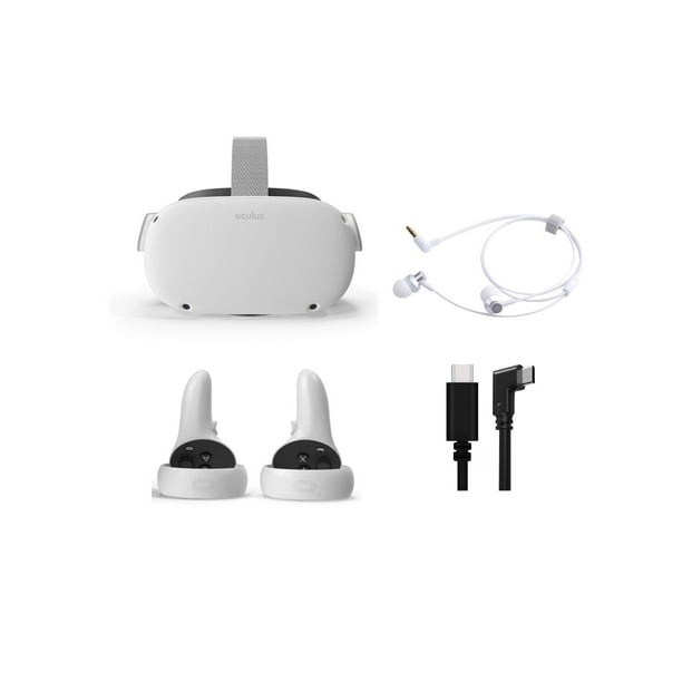 2021 Oculus Quest 2 All-In-One VR Headset, Touch Controllers, 128GB SSD,  1832x1920 up to 90 Hz Refresh Rate LCD, 3D Audio, Mytrix Link Cable,  Earphone