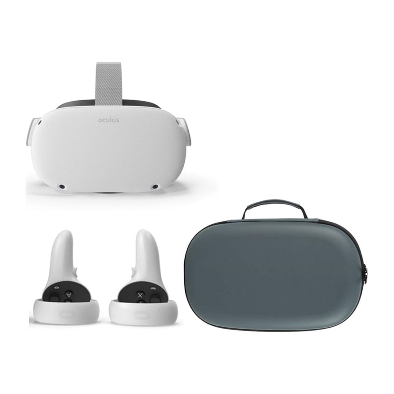 2021 Oculus Quest 2 All-In-One VR Headset, Touch Controllers, 128GB SSD, 1832x1920 up to 90 Hz Refresh Rate LCD, Glasses Compatible, 3D Audio, Mytrix Carrying Case - image 1 of 7