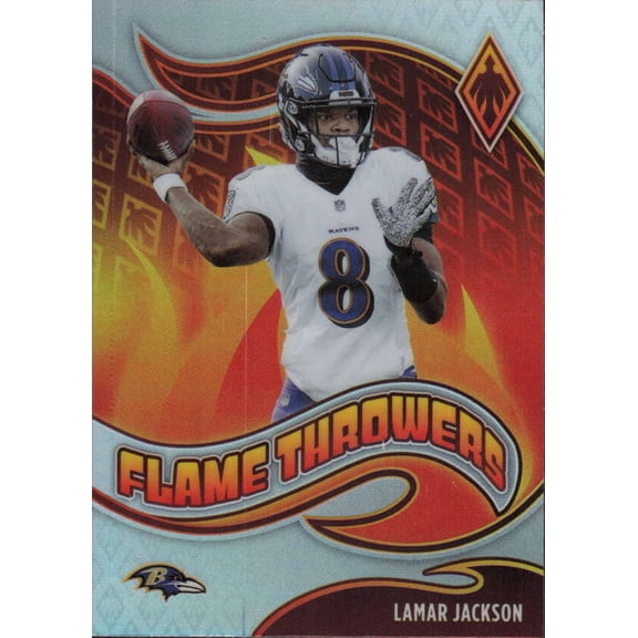 2021 PANINI PHOENIX FLAME THROWERS #4 LAMAR JACKSON BALTIMORE RAVENS