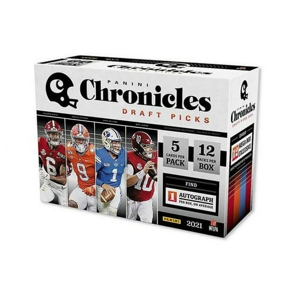 2021 Panini Chronicles Draft Picks Football Mega Box (Exclusive) - 12 Packs, 5 Cards Per Pack - 1 Auto Per Box