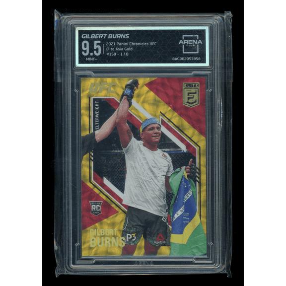 2021 Panini Chronicles Elite Asia Gold Gilbert Burns #159 /8 RC Arena Club 9.5