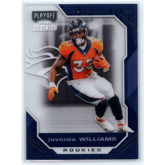 2021 Panini Chronicles Javonte Williams #PMR-14 Playoff Momentum Rookies Denver Broncos NFL FOOTBALL Trading Card