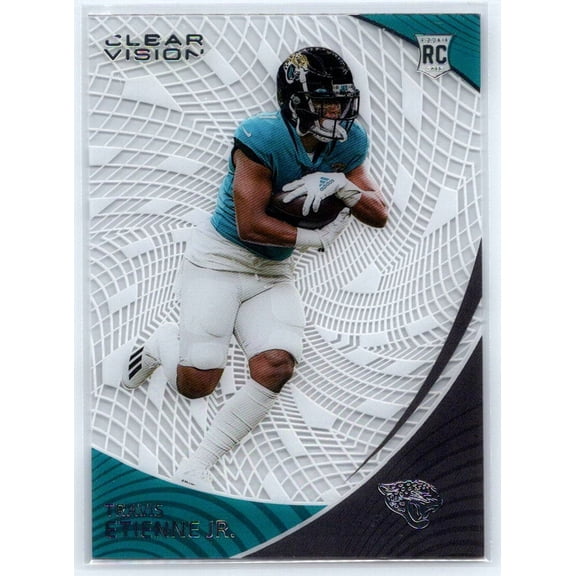2021 Panini Chronicles Travis Etienne Jr. Jacksonville Jaguars Clear Vision Rookies Trading Card CVR-15