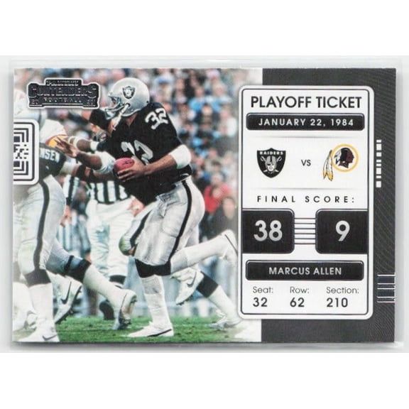 2021 Panini Contenders Playoff Tickets Marcus Allen #PLT-MAL Los Angeles Raiders Football Card Near Mint