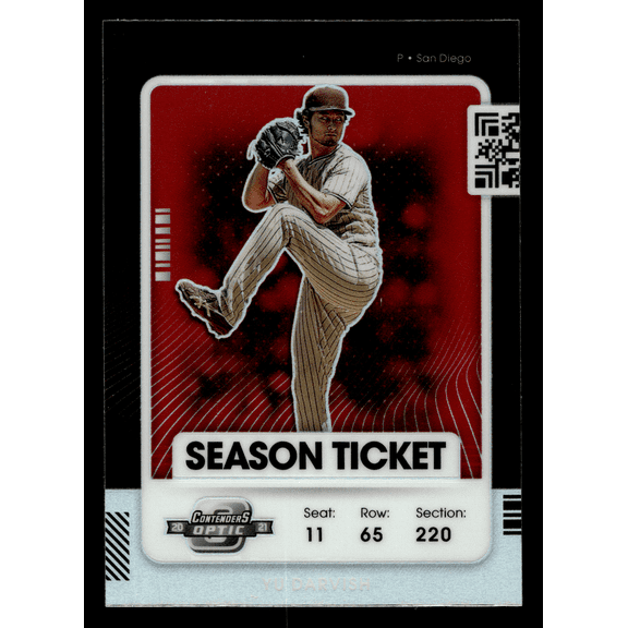 2021 Panini Contenders Optic Prizm Yu Darvish #96 San Diego Padres MLB Trading Card