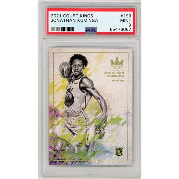 Graded 2021 Panini Court Kings Jonathan Kuminga Golden State Warriors Trading Card #199 PSA 9