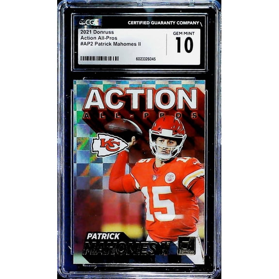 2021 Panini Donruss Action All-Pros #AP2 Patrick Mahomes II Kansas City Chiefs CGC 10 Gem mint