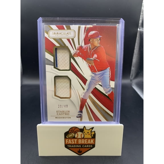 2021 Panini Immaculate Collection Starlin Castro ID-SC 29/49 Dual Game-Worn Material Baseball Card