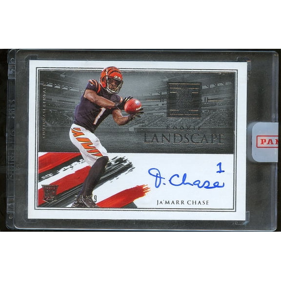 2021 Panini Impeccable Rookie Landscape RL-JC RC Autographed Ja'Marr Chase NFL Football Card