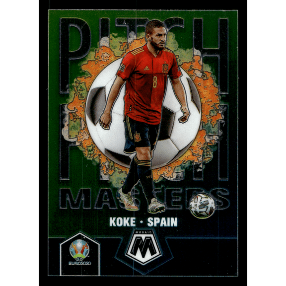 2021 Panini Mosaic UEFA Euro Soccer Pitch Masters Koke #19 Green