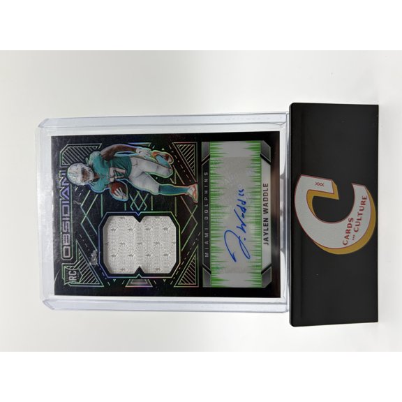 2021 Panini Obsidian Jaylen Waddle #213 /50 RC Memorabilia Miami Dolphins NFL Autographed Football Trading Card