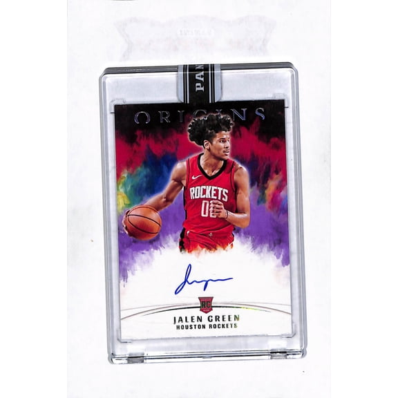 2021 Panini Origins Basketball Jalen Green Black Box RC Auto #RA-CRE Houston Rockets Basketball Card Houston Rockets NBA Autographed Basketball Card