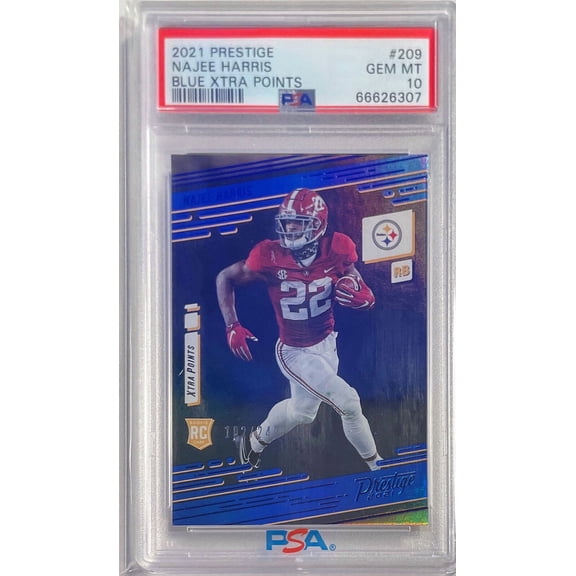 2021 Panini Prestige Najee Harris #209 Blue Xtra Points PSA 10
