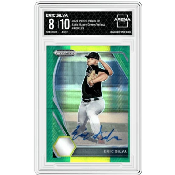 2021 Panini Prizm DP Eric Silva #PDP115 Auto Hyper Green/Yellow Arena Club 8 Auto 10