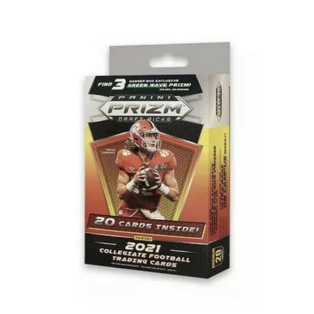 2021 Panini Prizm Draft Picks Football 20-Card Hanger Box (Green Wave Prizms)