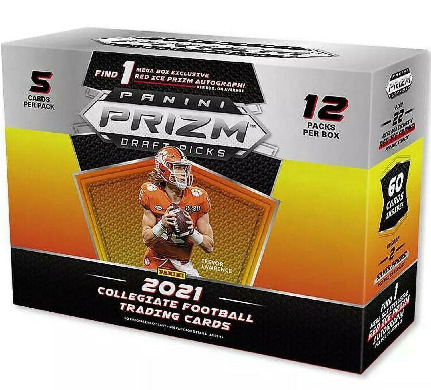 2021 Panini Prizm Draft Picks Football Mega Box 12 Packs 1 Gold Ice