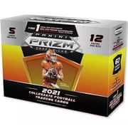 Collegiate Panini 2021 Prizm Draft Picks Football Trading Card MEGA Box (12 Packs, 1 RED Ice prizm Autograph)