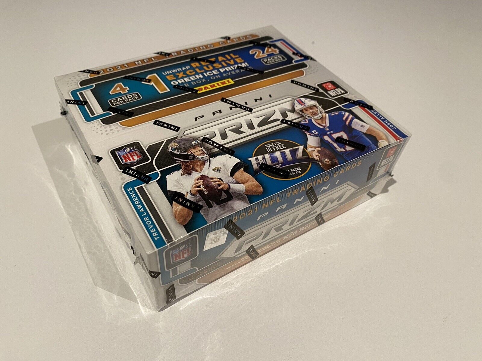 2021 Panini Prizm Football Retail Box NFL Factory Sealed - 24 Packs - GREEN ICE PRIZM!