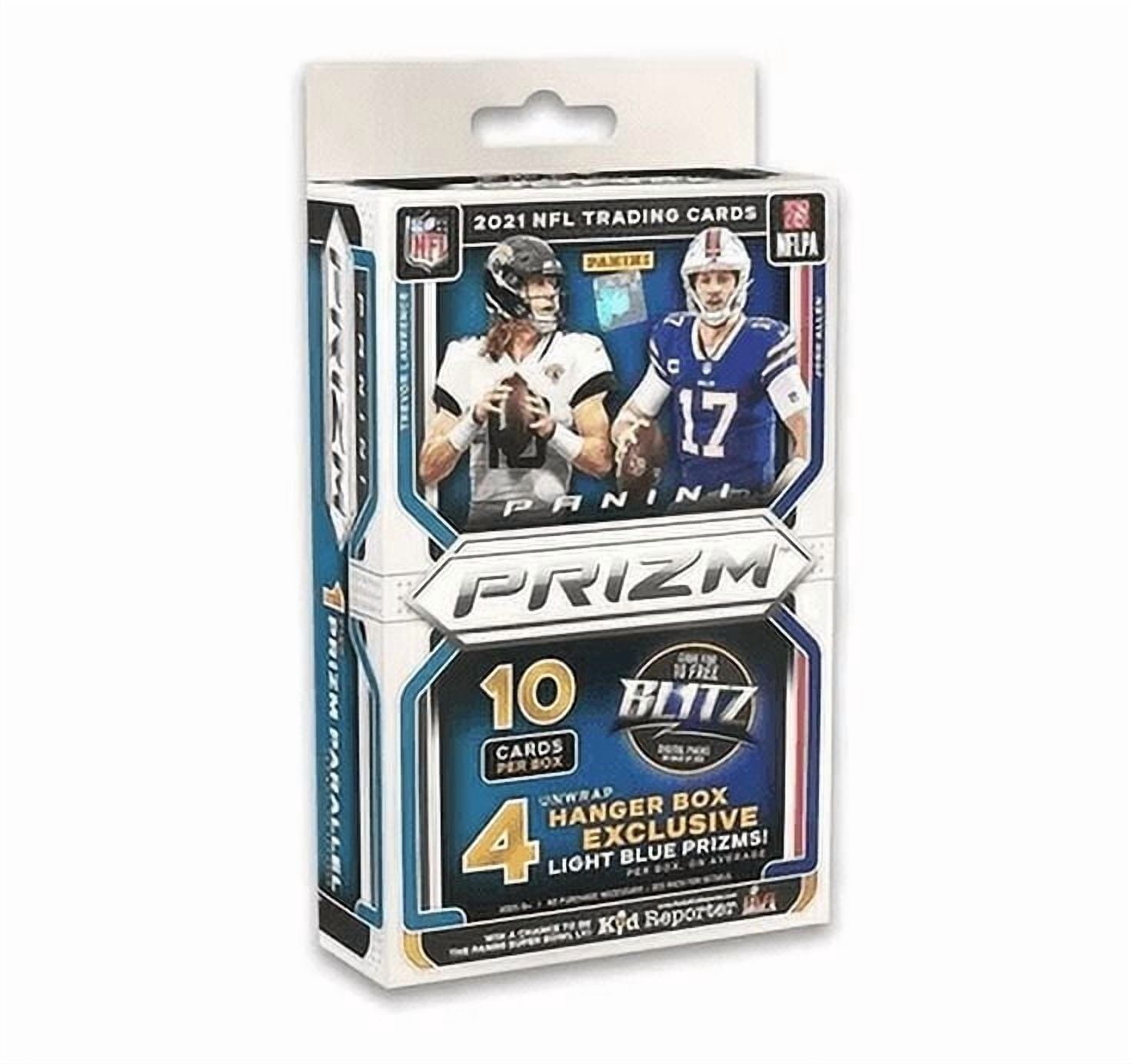 2021 Panini Prizm Football 10-Card Hanger Box (Light Blue Prizms)