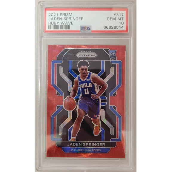 2021 Panini Prizm Jaden Springer #317 Ruby Wave PSA 10