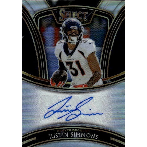 2021 Panini Select Justin Simmons Denver Broncos Select Signatures Prizm Auto SS-JSI Football Card