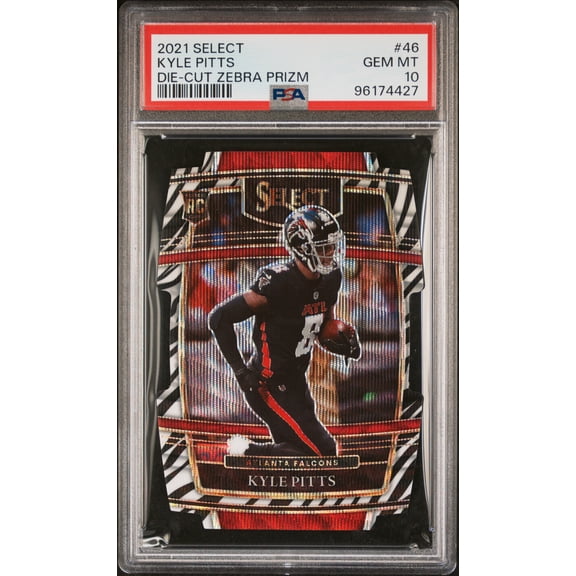 2021 Panini Select Kyle Pitts #46 Die Cut Zebra Prizm PSA 10
