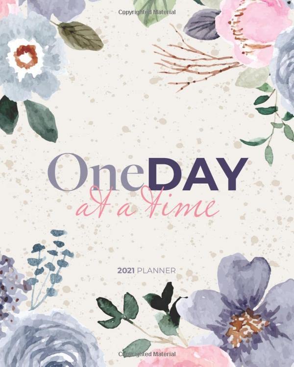 2021 Planner One Day At A Time Watercolour Flower Daily, Weekly