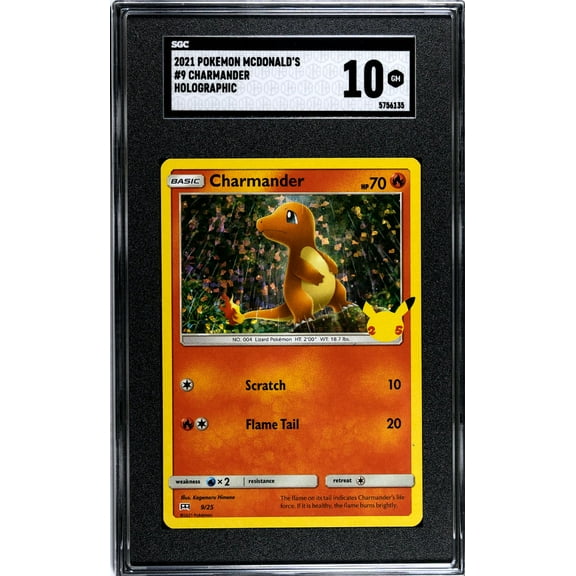 2021 Pokémon McDonald's 25th Anniversary Promo Charmander #9/25 Holo SGC 10