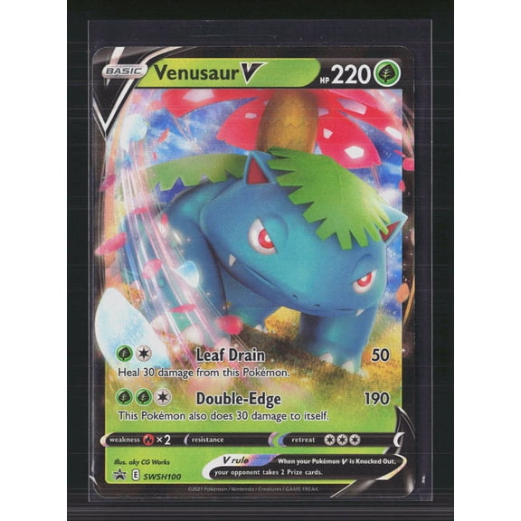 2021 Pokmon Sword & Shield Venusaur V Holo Black Star Promo FA Trading Card SWSH100