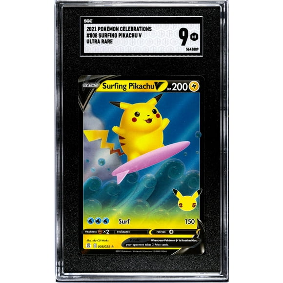 2021 Pokemon Celebrations #008/025 Surfing Pikachu V Ultra Rare SGC 9