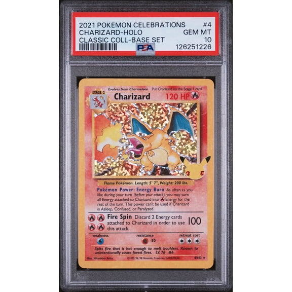 2021 Pokemon Celebrations Classic Collection Charizard Holo PSA 10 #4/102