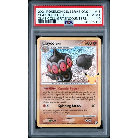 2021 Pokemon Celebrations Classic Collection Claydol Holo PSA 10 #15