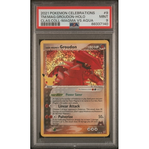 2021 Pokemon Celebrations Classic Collection TM. Mag. Groudon Holo PSA 9 #9